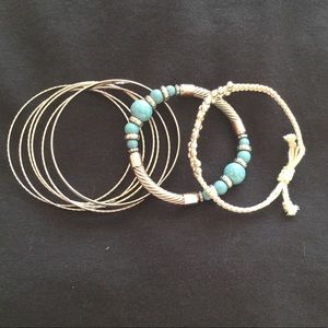 Lot of Silver Bangle Bracelets